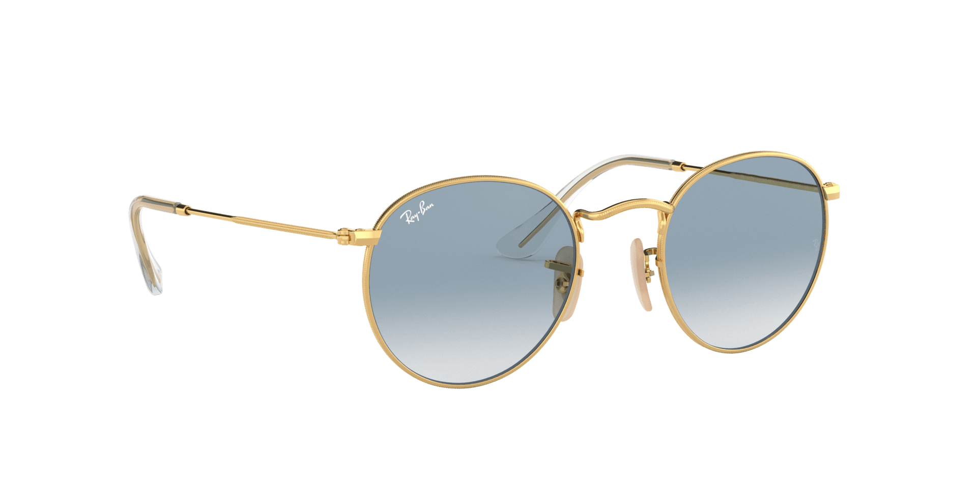 Ray-Ban RB3447N ROUND METAL Clear Gradient Blue view 4